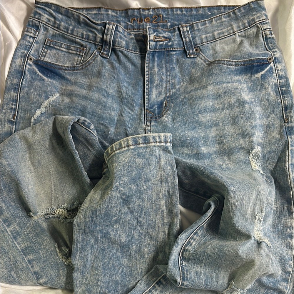 Rue21 Distressed Light Blue Jeans